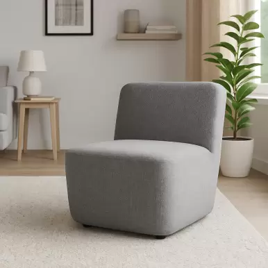 كرسي بدون ذراعين رمادي غامق