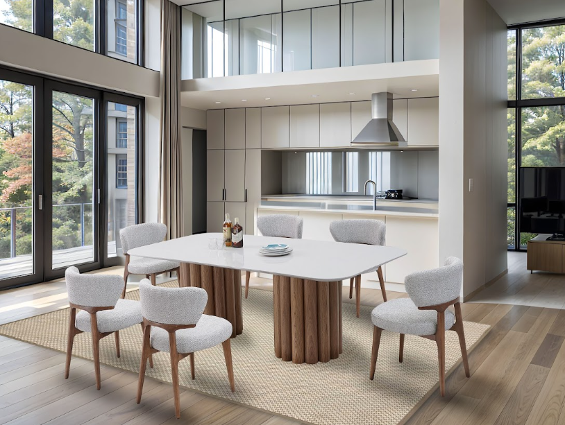 طاولة طعام فيرا تستوعب 8 كراسي - فردية